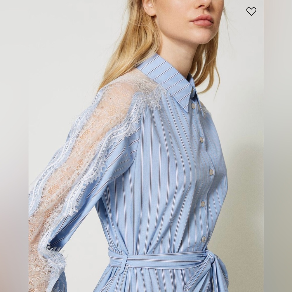 Stripe-print shirt dress